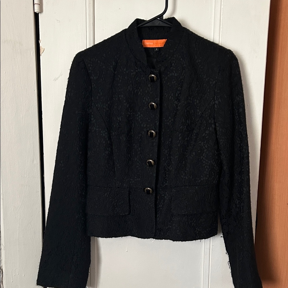 Cynthia Steffe Black Lace Blazer
